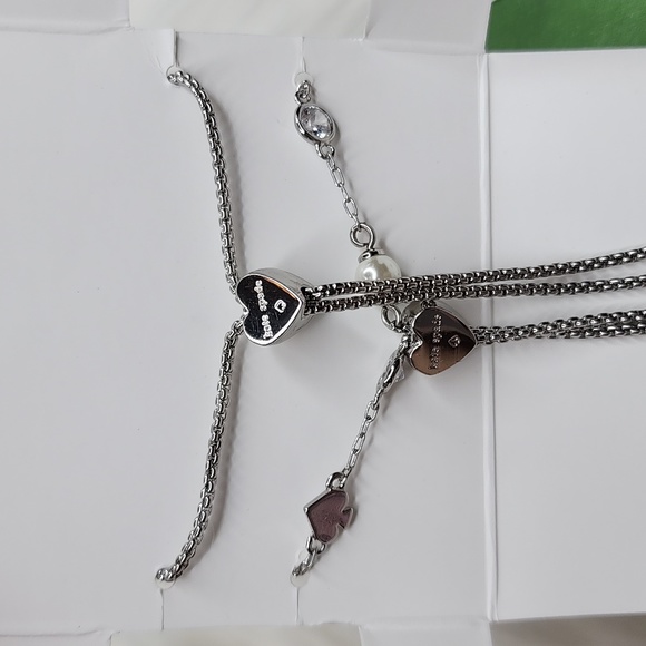 Kate Spade Spot The Spade Box Set of 2 Slider Bracelets Silver / Clear - Picture 15 of 16
